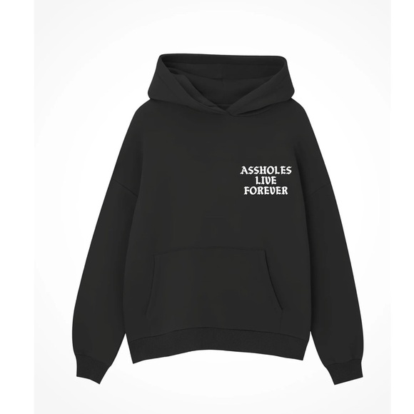 A**holes Live Forever Tops - ALF Black Graphic Hoodie Size Medium (unisex)